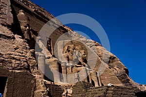 Abu Simbel, site of two temples built by the Egyptian king Ramses II (reigned 1279â€“13 BCE), now located in AswÄn muá¸¥Äfaáº“ah